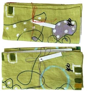 James c Butterfly Linen Napkins Artist design set of 2 green
